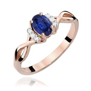 Pierścionek W0019 Szafir 0,70ct różowe złoto