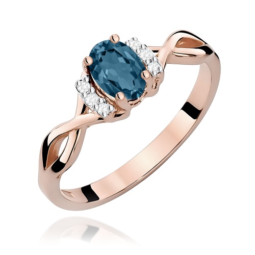 Pierścionek W0019 Topaz London Blue 0,50ct różowe złoto