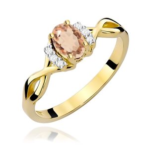 Pierścionek W0019 Morganit 0,40ct żółte złoto