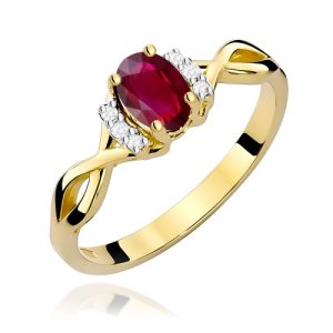 Pierścionek W0019 Rubin 0,60ct żółte złoto