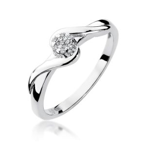 Pierścionek W0022 z diamentami żółte złoto