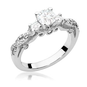 Pierścionek W0023 Diament 0,70ct białe złoto