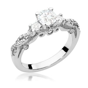 Pierścionek W0023 Diament Laboratoryjny 0,70ct białe złoto