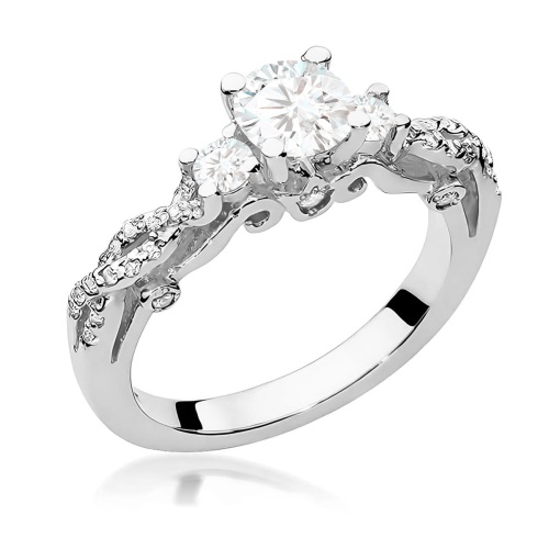 Pierścionek W0023 Diament Laboratoryjny 0,70ct białe złoto