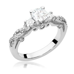 Pierścionek W0023 Biały szafir 0,60ct białe złoto