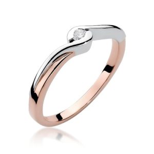 Pierścionek W0027 Diament 0,05ct różowe złoto