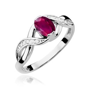 Pierścionek W0028 Rodolit 0,50ct białe złoto