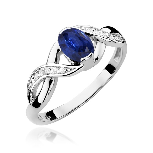 Pierścionek W0028 Szafir 0,70ct białe złoto