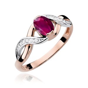 Pierścionek W0028 Rodolit 0,50ct różowe złoto