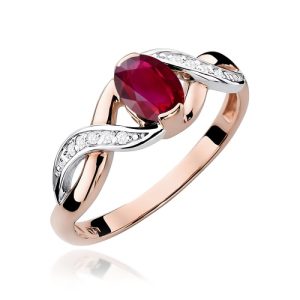 Pierścionek W0028 Rubin 0,60ct różowe złoto