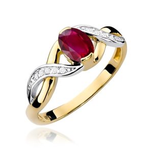 Pierścionek W0028 Rubin 0,60ct żółte złoto