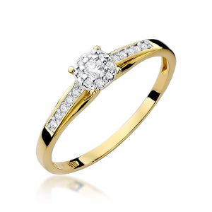 Pierścionek W0034 Diament 0,04ct żółte złoto