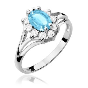 Pierścionek W0037 Topaz Swiss 0,90ct białe złoto
