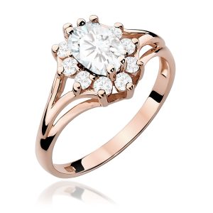 Pierścionek W0037 Diament Laboratoryjny 0,70ct różowe złoto