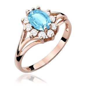 Pierścionek W0037 Topaz Swiss 0,90ct różowe złoto