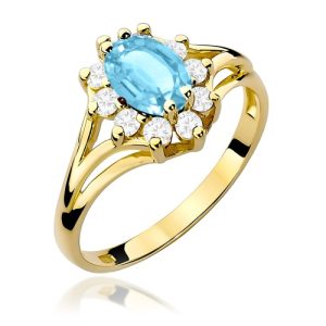 Pierścionek W0037 Topaz Swiss 0,90ct żółte złoto