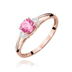 Pierścionek W0039 Różowy Topaz 0,65ct różowe złoto