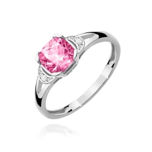 Pierścionek W0040 Różowy Topaz 1,10ct białe złoto