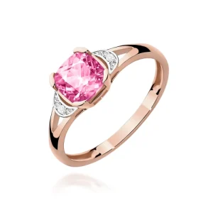 Pierścionek W0040 Różowy Topaz 1,10ct różowe złoto
