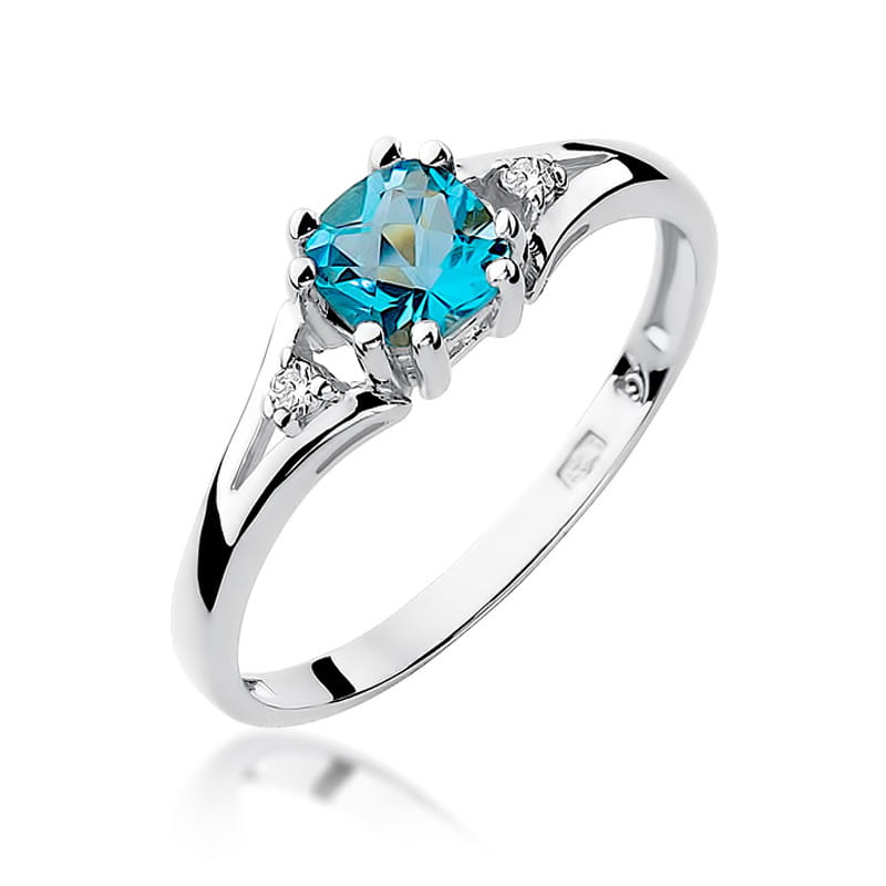 Pierścionek W0044 Topaz Swiss 0,70ct białe złoto