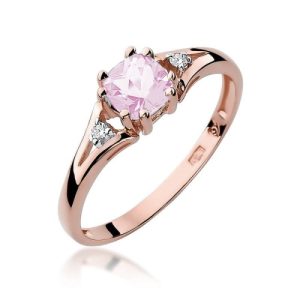 Pierścionek W0044 Różowy Topaz 0,65ct różowe złoto