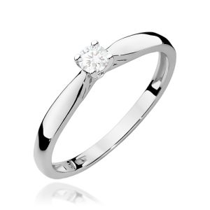 Pierścionek W0045 Diament 0,10ct białe złoto
