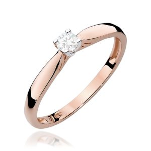 Pierścionek W0045 Diament 0,10ct różowe złoto