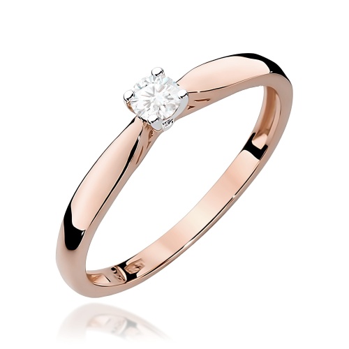 Pierścionek W0045 Diament 0,10ct różowe złoto