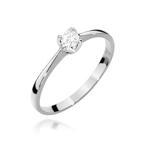 Pierścionek W0047 Diament 0,10ct białe złoto