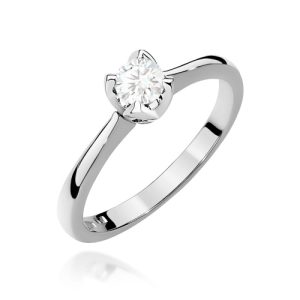 Pierścionek W0047 Diament Laboratoryjny 0,30ct białe złoto