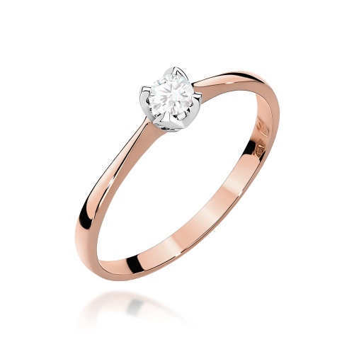 Pierścionek W0047 Diament 0,10ct różowe złoto
