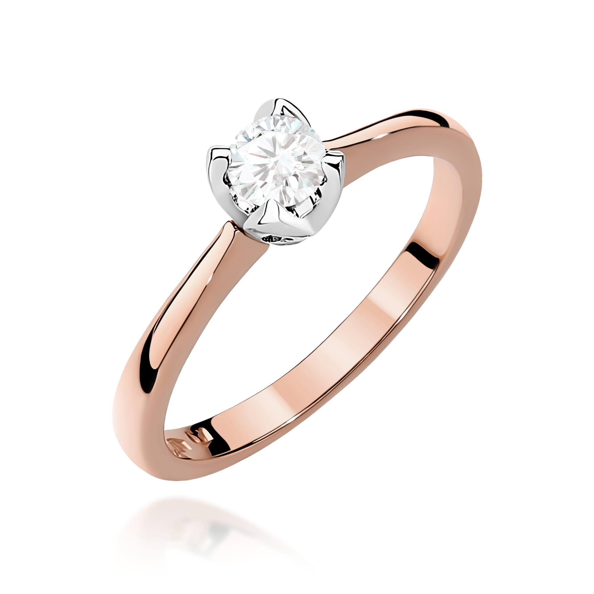 Pierścionek W0047 Diament Laboratoryjny 0,30ct różowe złoto