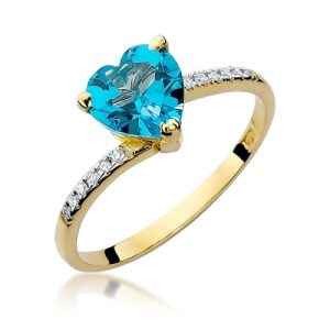 Pierścionek W0050 Topaz Swiss 1,20ct żółte złoto