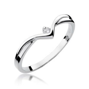 Pierścionek W0051 Diament 0,04ct białe złoto