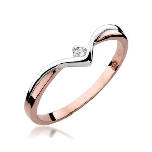 Pierścionek W0051 Diament 0,04ct różowe złoto