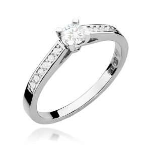 Pierścionek W0052 Diament Laboratoryjny 0,30ct białe złoto