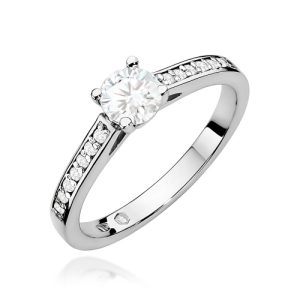 Pierścionek W0052 Diament Laboratoryjny 0,50ct białe złoto