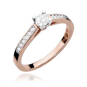Pierścionek W0052 Diament 0,30ct różowe złoto