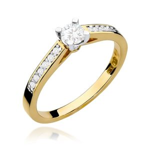 Pierścionek W0052 Diament 0,30ct żółte złoto