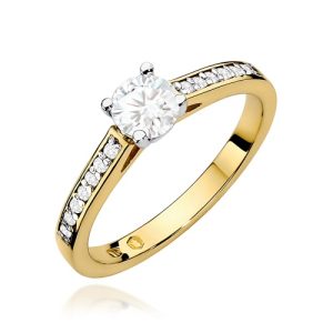 Pierścionek W0052 Diament 0,50ct żółte złoto