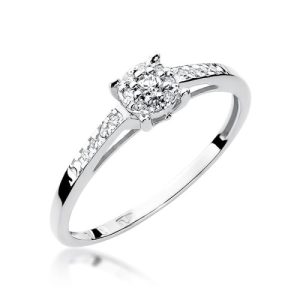 Pierścionek W0055 Diament 0,04ct białe złoto