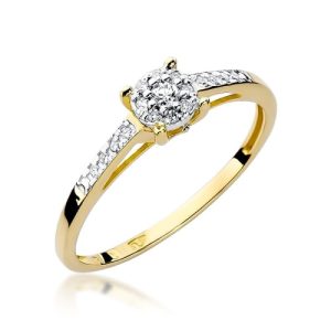 Pierścionek W0055 Diament 0,04ct żółte złoto