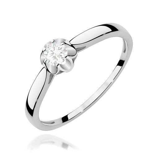 Pierścionek W0062 Diament 0,15ct białe złoto