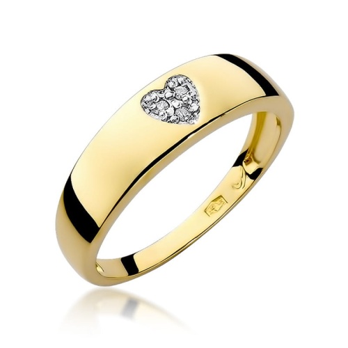 Pierścionek W0064 z diamentami żółte złoto
