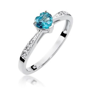 Pierścionek W0065 Topaz Swiss 0,50ct białe złoto