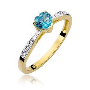Pierścionek W0065 Topaz Swiss 0,50ct żółte złoto