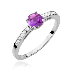 Pierścionek W0066 Ametyst 0,50ct białe złoto