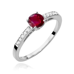 Pierścionek W0066 Rubin 0,60ct białe złoto