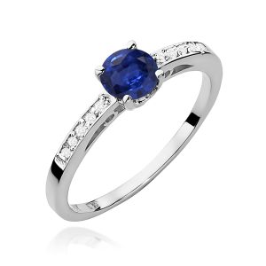 Pierścionek W0066 Szafir 0,50ct białe złoto