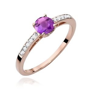 Pierścionek W0066 Ametyst 0,50ct różowe złoto